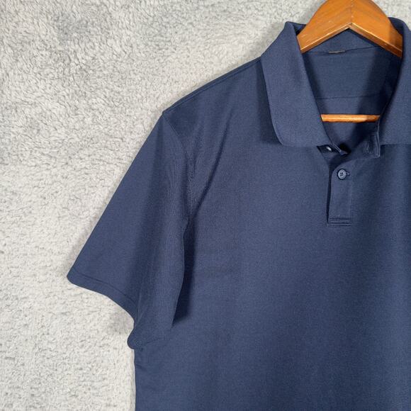 Lululemon Polo Shirt Mens Size Large Blue Performance Athletic Golf Tech - Picture 2 of 10